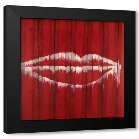 GRAFFITI OF A MOUTH ON CONTAINER Black Modern Wood Framed Art Print by Atelier B Art Studio