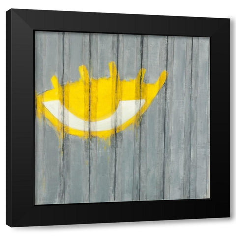 YELLOW EYE ON A CONTAINER Black Modern Wood Framed Art Print by Atelier B Art Studio