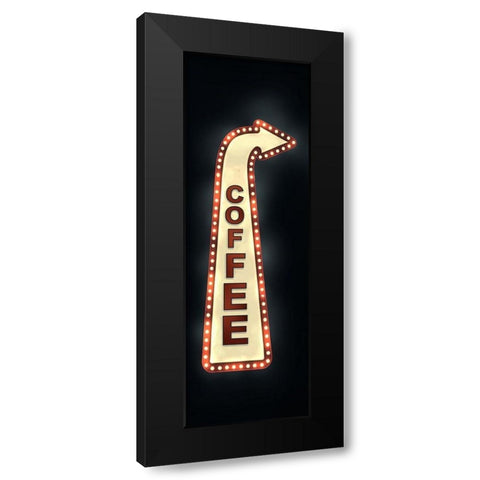 COFFEE Black Modern Wood Framed Art Print with Double Matting by Atelier B Art Studio