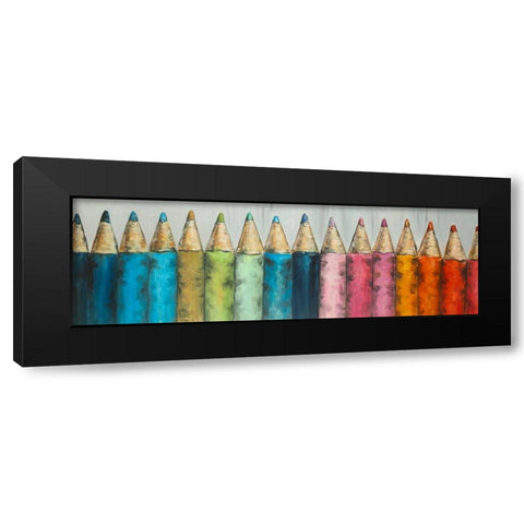 Colouring Pencils Black Modern Wood Framed Art Print with Double Matting by Atelier B Art Studio
