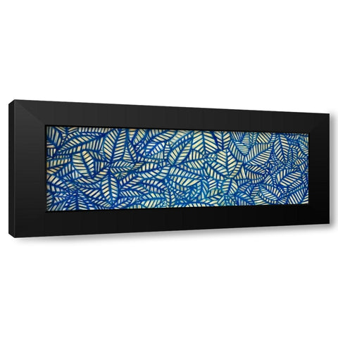 Leaf Patterns Black Modern Wood Framed Art Print with Double Matting by Atelier B Art Studio