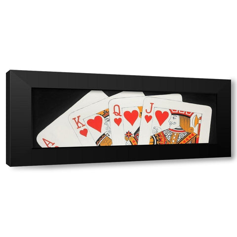 Heart Royal Flush Closeup Black Modern Wood Framed Art Print by Atelier B Art Studio