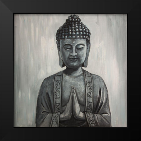 BUDDHA Black Modern Wood Framed Art Print by Atelier B Art Studio