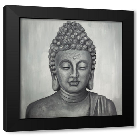 SPIRITUAL BUDDHA Black Modern Wood Framed Art Print with Double Matting by Atelier B Art Studio