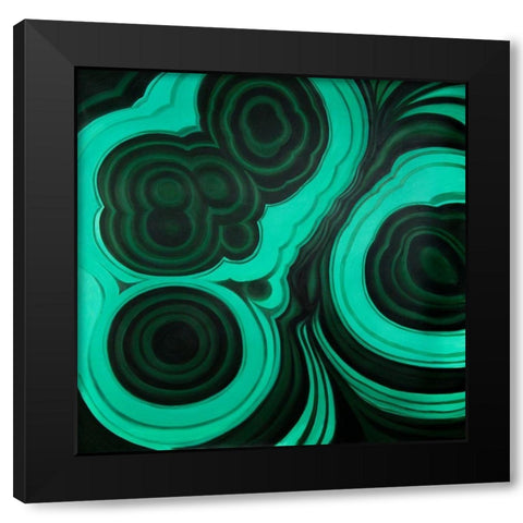 MALACHITE STONE Black Modern Wood Framed Art Print with Double Matting by Atelier B Art Studio