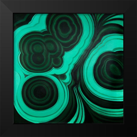 MALACHITE STONE Black Modern Wood Framed Art Print by Atelier B Art Studio