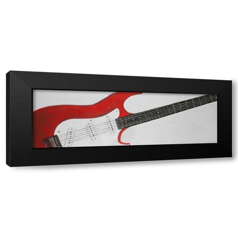 RED ROCK GUITAR Black Modern Wood Framed Art Print by Atelier B Art Studio