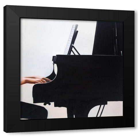 MELODY Black Modern Wood Framed Art Print by Atelier B Art Studio