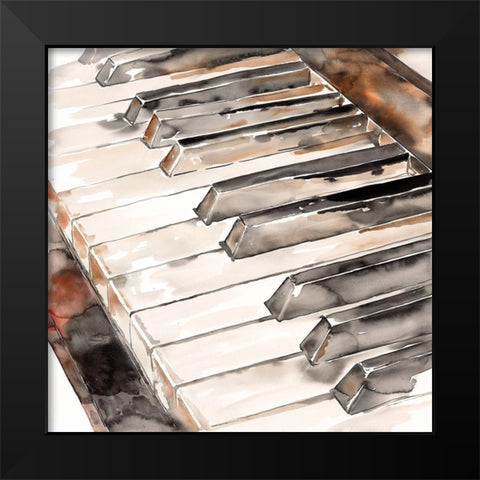 PIANO Black Modern Wood Framed Art Print by Atelier B Art Studio