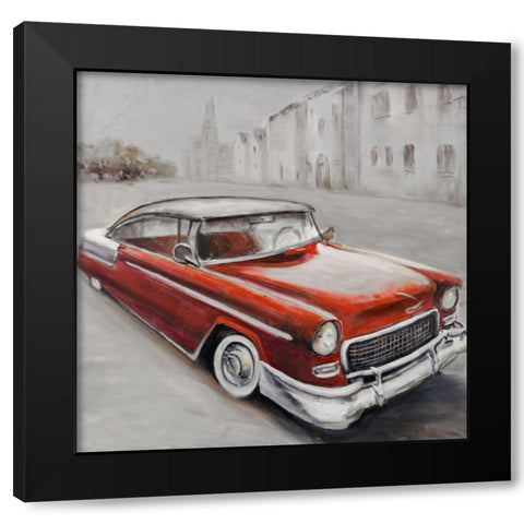 Vintage Classic Car Black Modern Wood Framed Art Print by Atelier B Art Studio