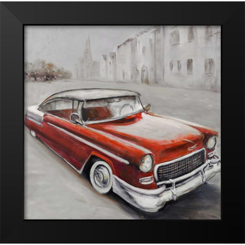 Vintage Classic Car Black Modern Wood Framed Art Print by Atelier B Art Studio