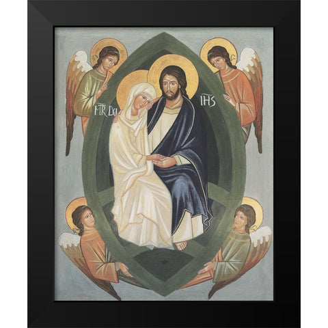 Holy Family Icon Black Modern Wood Framed Art Print by anonymous