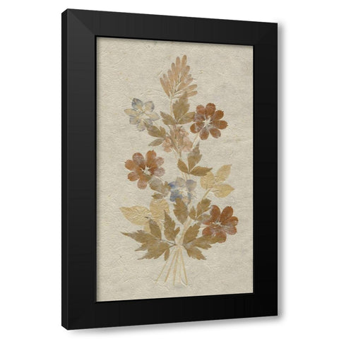 Delicate Dried Flowers arrangement on rice paper  Black Modern Wood Framed Art Print with Double Matting by anonymous
