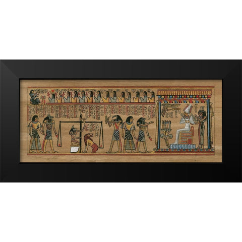Egyptian Papyrus with Pharaoh Black Modern Wood Framed Art Print by anonymous