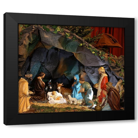 nativity scene Black Modern Wood Framed Art Print with Double Matting by Hoenderkamp, Patrick