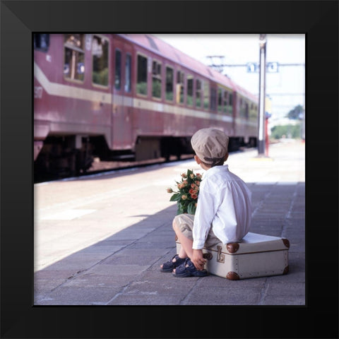 Goodbye Black Modern Wood Framed Art Print by Hoenderkamp, Patrick