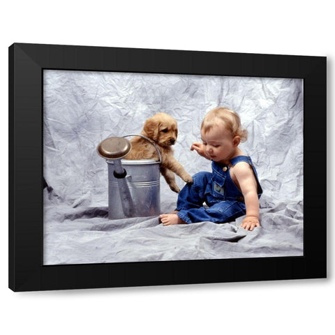 Friends Black Modern Wood Framed Art Print with Double Matting by Hoenderkamp, Patrick