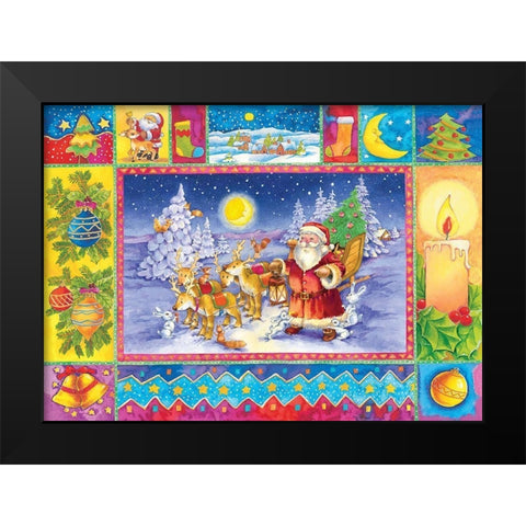 Santa and Friends Black Modern Wood Framed Art Print by Hoenderkamp, Patrick