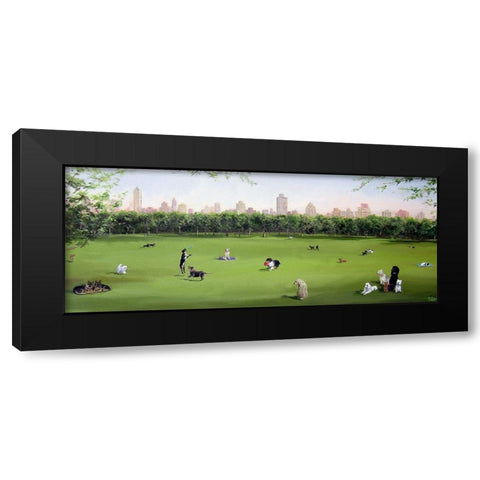 Sunday in the Park Black Modern Wood Framed Art Print by Saxe, Carol