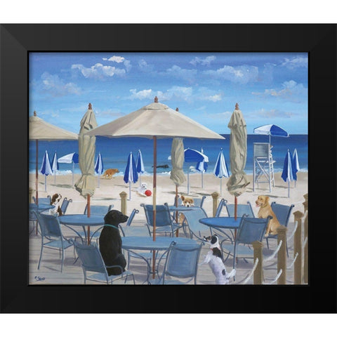 Beach Club Tails II Black Modern Wood Framed Art Print by Saxe, Carol