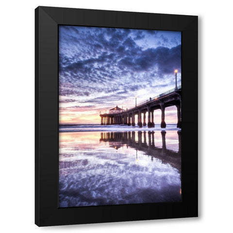 Manhattan Beach Pier, California Black Modern Wood Framed Art Print with Double Matting by Anonymous