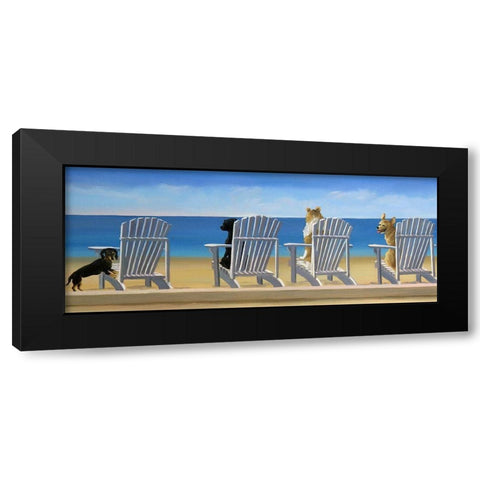 Beach Chair Tails Black Modern Wood Framed Art Print with Double Matting by Saxe, Carol