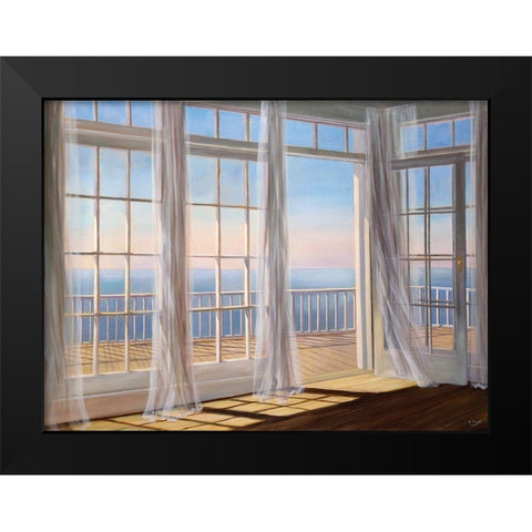 Morning Breeze Black Modern Wood Framed Art Print by Saxe, Carol