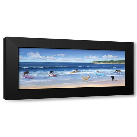 Hot Dogs Surf Black Modern Wood Framed Art Print with Double Matting by Saxe, Carol