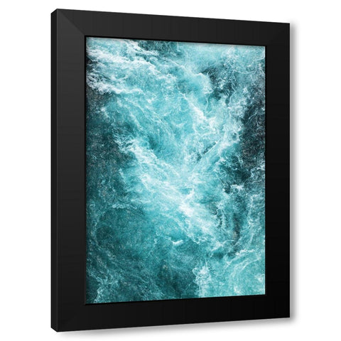 River Flow Black Modern Wood Framed Art Print with Double Matting by Anonymous