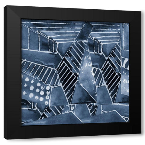 Geometric Abstract Black Modern Wood Framed Art Print by Anonymous