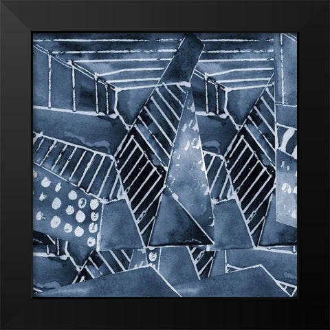 Geometric Abstract Black Modern Wood Framed Art Print by Anonymous