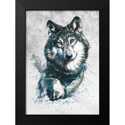 Wolf   Black Modern Wood Framed Art Print by Kalinin, K.