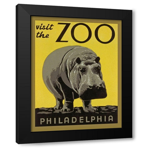Philadelphia Zoo Black Modern Wood Framed Art Print by Anonymous