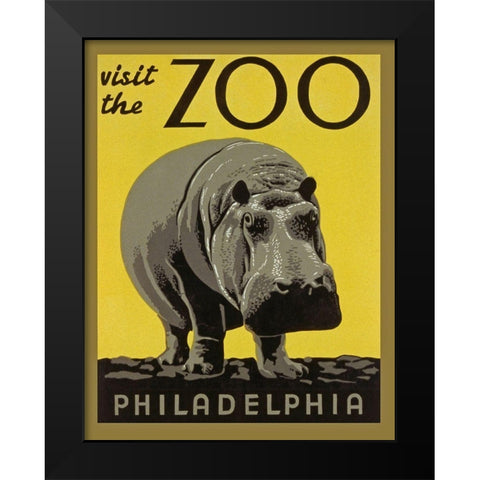 Philadelphia Zoo Black Modern Wood Framed Art Print by Anonymous