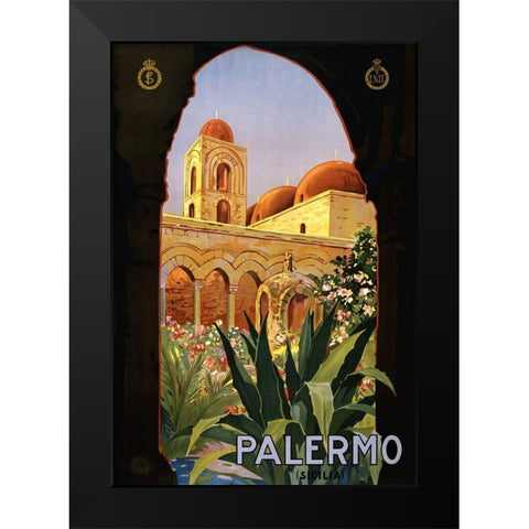 Palermo Black Modern Wood Framed Art Print by Anonymous