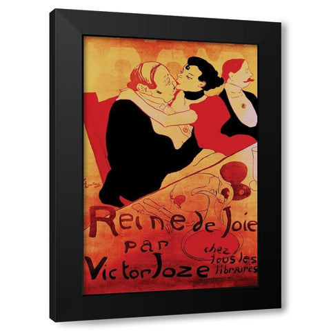 Queen Of Joy Black Modern Wood Framed Art Print by Toulouse-Lautrec, Henri De