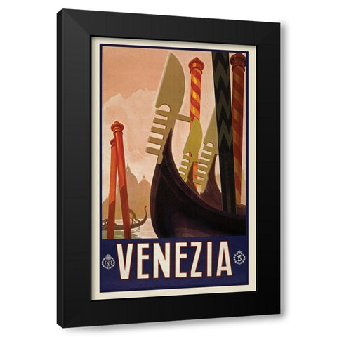 Venezia Black Modern Wood Framed Art Print with Double Matting by Anonymous