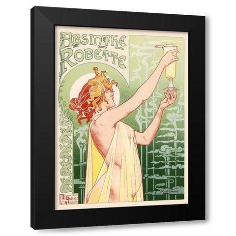 Absinthe Robette, 1896 Black Modern Wood Framed Art Print with Double Matting by Privat-Livemont, Henry