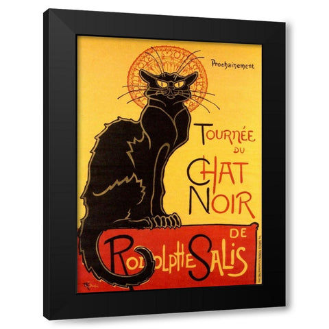 Le Chat Noir, 1896 Black Modern Wood Framed Art Print by Steinlen, Theophile
