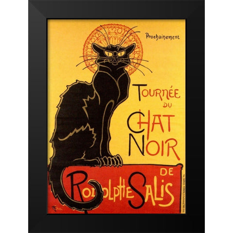 Le Chat Noir, 1896 Black Modern Wood Framed Art Print by Steinlen, Theophile
