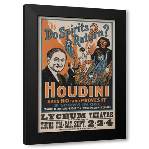 Houdini Black Modern Wood Framed Art Print by Anonymous