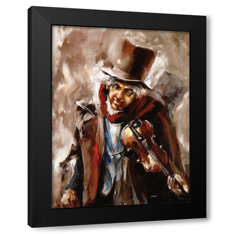 The Fiddler Black Modern Wood Framed Art Print with Double Matting by Sipos, Judit