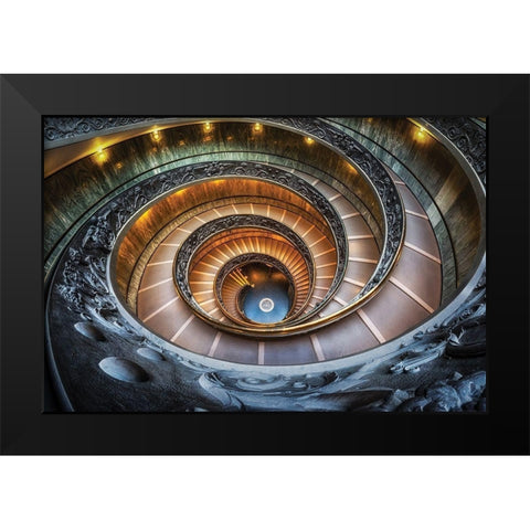 The Vatican Staircase Black Modern Wood Framed Art Print by Choi, Sung