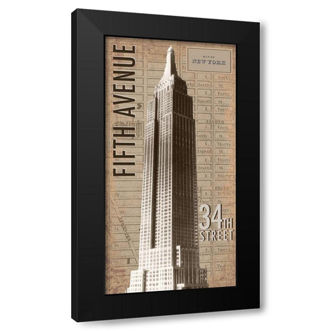 Empire State Black Modern Wood Framed Art Print by Anonymous