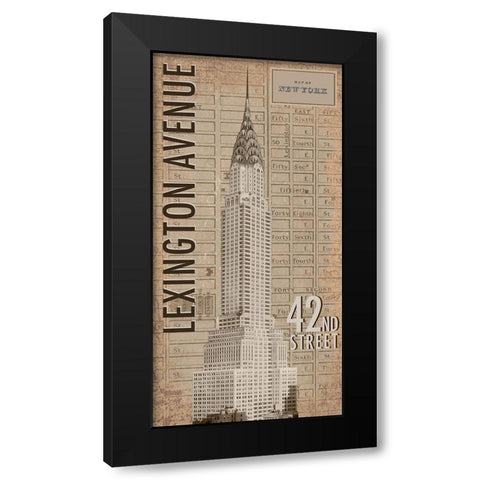 Chrysler Black Modern Wood Framed Art Print with Double Matting by Anonymous