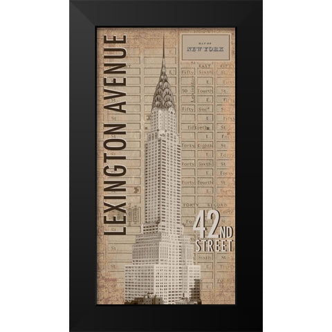 Chrysler Black Modern Wood Framed Art Print by Anonymous