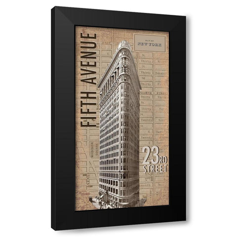 Flatiron Black Modern Wood Framed Art Print by Anonymous