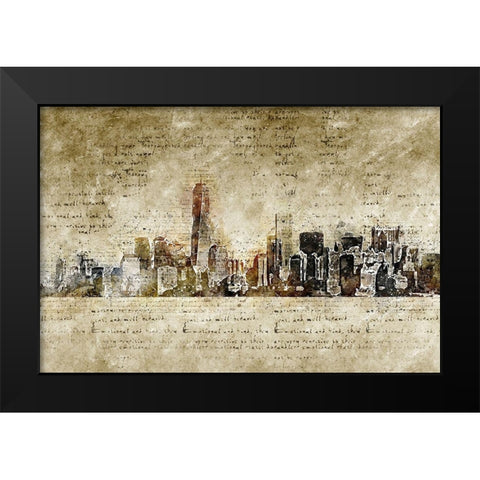 New York Abstract Black Modern Wood Framed Art Print by Kuelbel, M.
