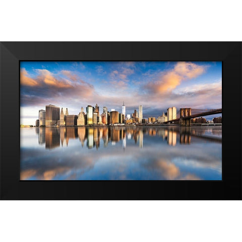 Color NY View Black Modern Wood Framed Art Print by Preve, Beatrice