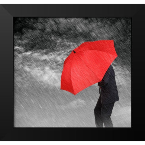 Weathering the Storm Black Modern Wood Framed Art Print by Anonymous